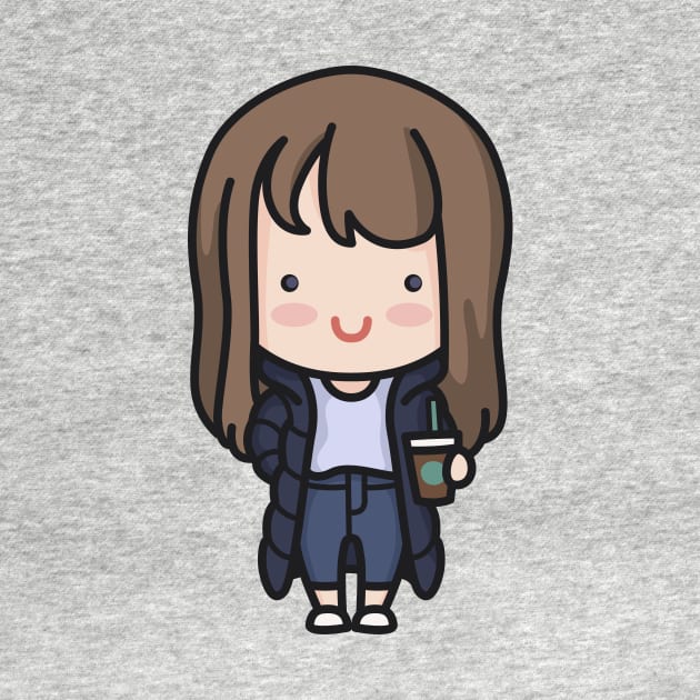 Cute Korean Hip Girl Cartoon by SLAG_Creative